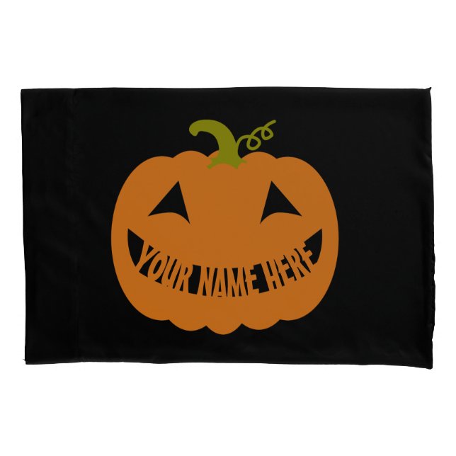Personalised Halloween Pumpkin Pillowcase (Front)