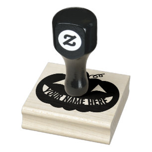 Personalised Halloween Pumpkin Rubber Stamp