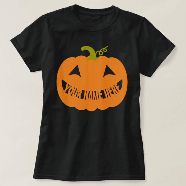 Personalised Halloween Pumpkin T-Shirt (Design Front)