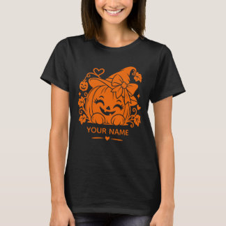 Personalised Halloween Pumpkin T-Shirt for Women