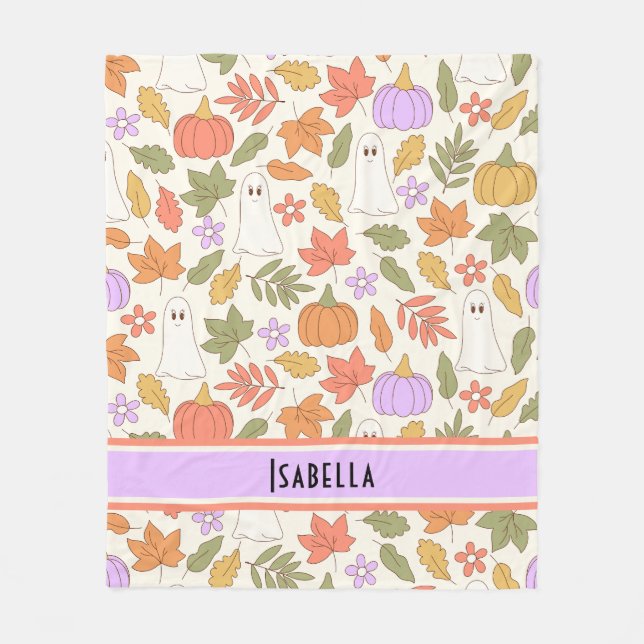 Personalised Halloween retro groovy blanket (Front)