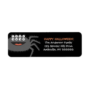 Personalised Halloween Spider Return Address Label