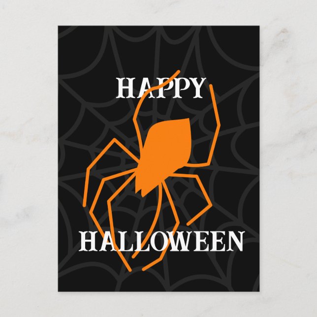 Personalised Halloween Spider Web Invitation Postcard (Front)