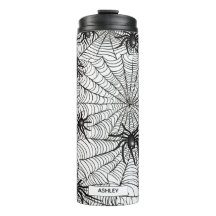 Personalised Halloween Spider Web Thermal Tumbler