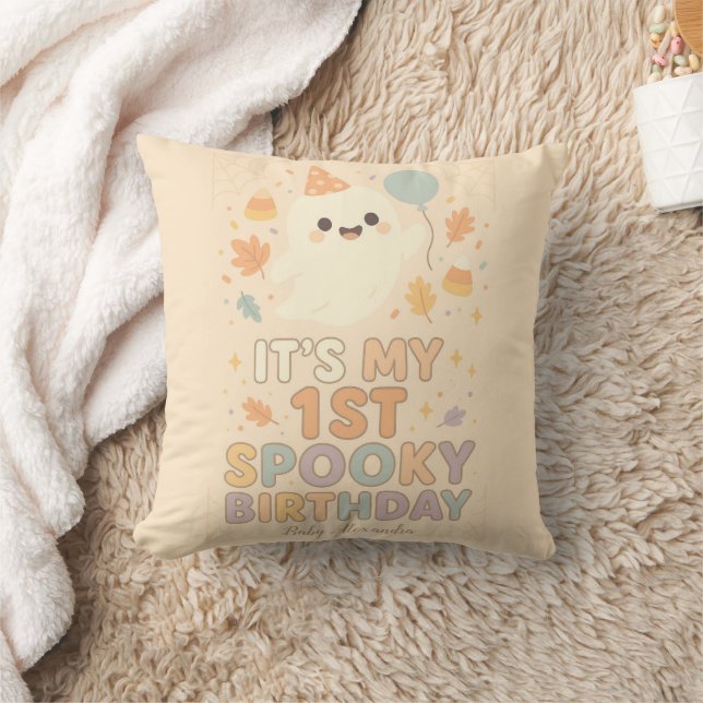 Personalised Halloween Spooky 1st Birthday Cushion (Blanket)