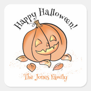 Personalised Halloween Sticker Cute Jack o Lantern