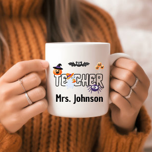 Personalised Halloween Teacher Cute Gift Funny Coffee Mug