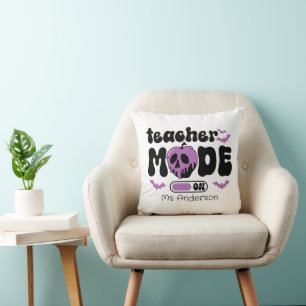 Personalised Halloween Teacher “Mode On” Apple Cushion