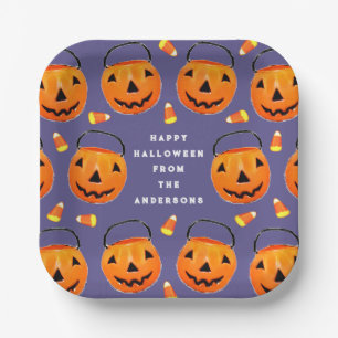 Personalised Halloween Treat Paper Plates