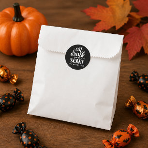 Personalised Halloween Treat Spiderweb Classic Round Sticker