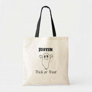 Personalised Halloween Trick or Treating Ghost Tote Bag
