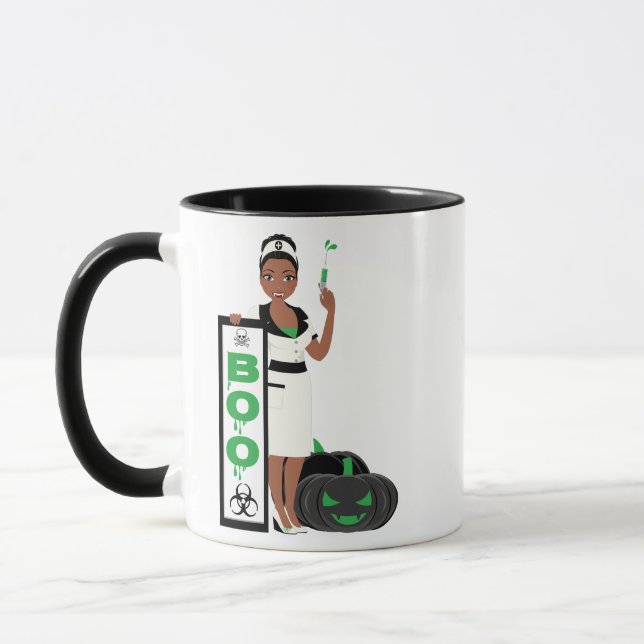 Personalised Halloween Vampire Nurse  Mug (Left)