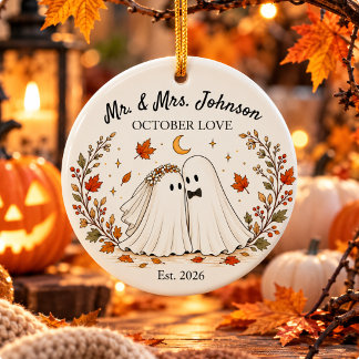 Personalised Halloween Wedding Ceramic Ornament