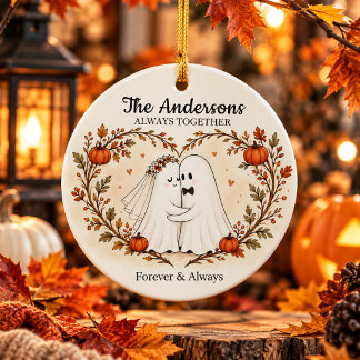 Personalised Halloween Wedding Ceramic Ornament