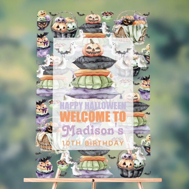 Personalised Halloween Welcome Sign (Neutral)