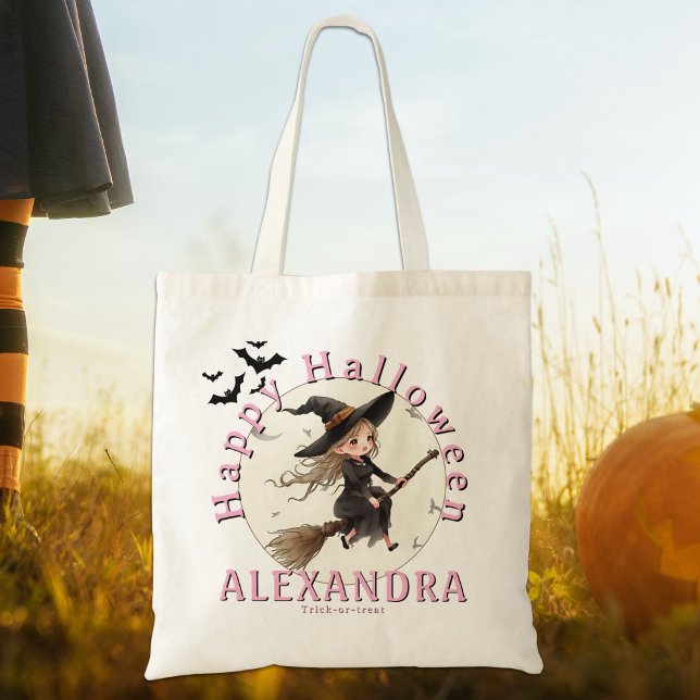 Personalised Halloween Witch Candy Tote Bag (Creator Uploaded)
