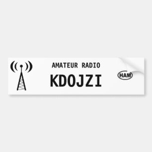 Personalised Ham Radio Bumper Sticker