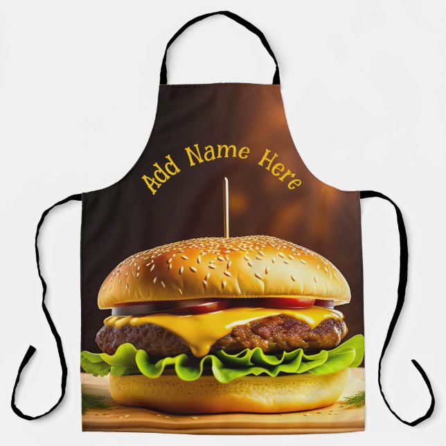 Personalised Hamburger Design Apron (Front)