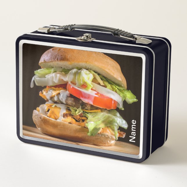 Personalised Hamburger Metal Lunchbox (Front)