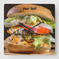 Personalised Hamburger Photo Acrylic Wall Clock