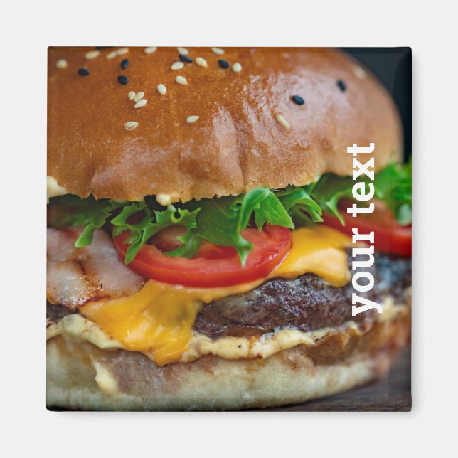 Personalised Hamburger Photo Magnet (Front)