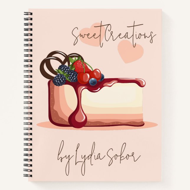 Personalised Hand-Drawn Cake Notebook (Front)