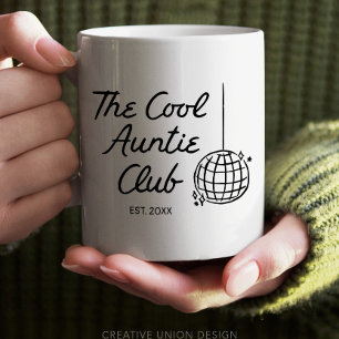 Personalised Hand Drawn Cool Auntie Sister Gift Coffee Mug