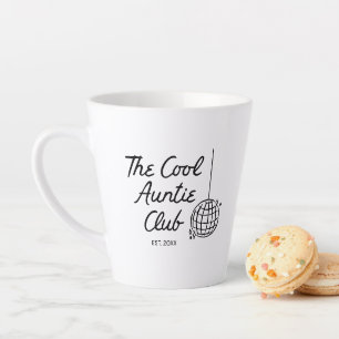 Personalised Hand Drawn Cool Auntie Sister Gift Latte Mug
