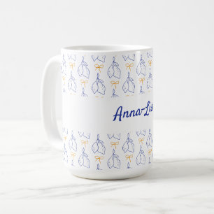 Personalised Hand Drawn Italian Blue Lemons  Coffee Mug