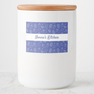 Personalised Hand Drawn Italian Lemons Blue Food Label