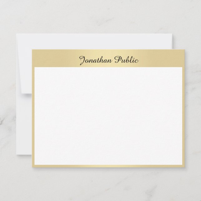 Personalised Hand Gold Script Text Template Flat (Front)