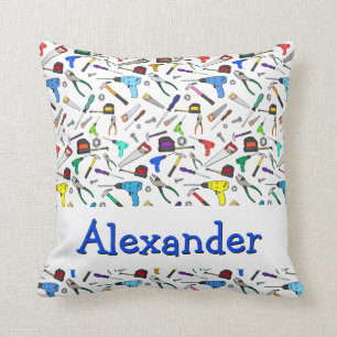 Personalised Hand Tools and Hardware Pattern Cushion