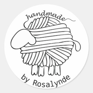 Personalised 'Handmade By' Yarn Sheep Sticker
