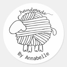 Personalised 'Handmade By' Yarn Sheep Sticker