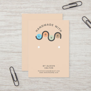 Personalised Handmade With Love Earrings Jewellery Business Card