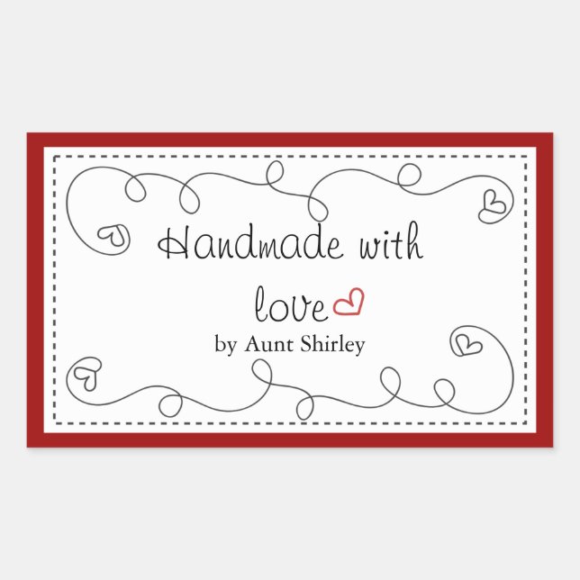 Personalised Handmade With Love Labels (Front)