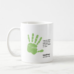 Personalised handprint mug from child with name