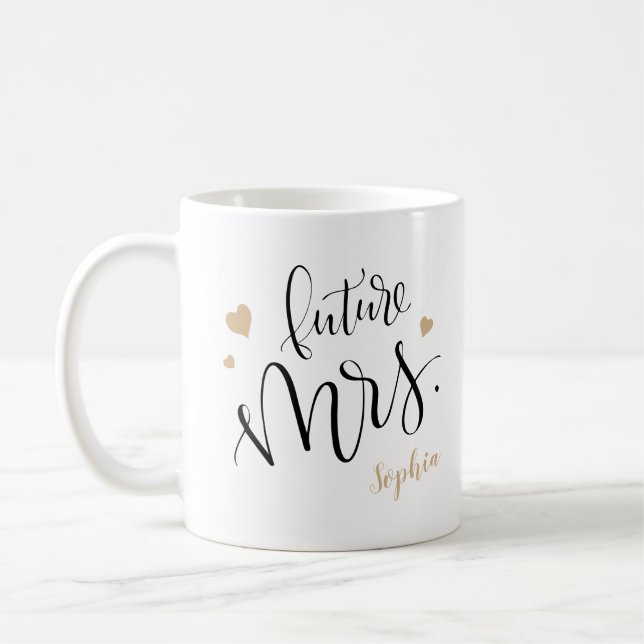 Personalised handwriting future mrs mugs (Left)