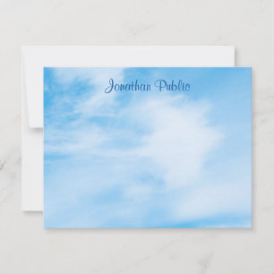 Personalised Handwriting Script Name Blue Sky Card