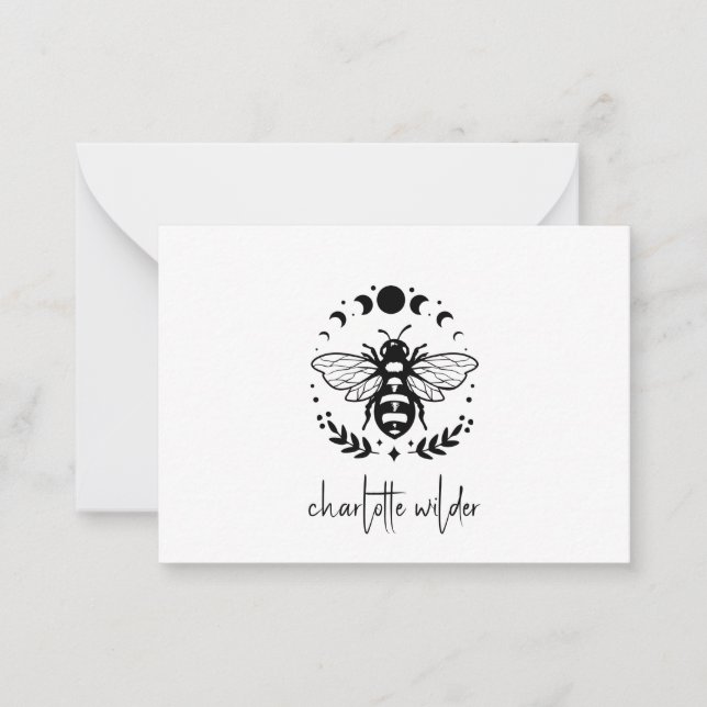 Personalised Handwritten Bee Phases Of Moon Card (Front)