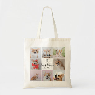 Personalised Handwritten Best Dog Mum 8 Photo Tote Bag