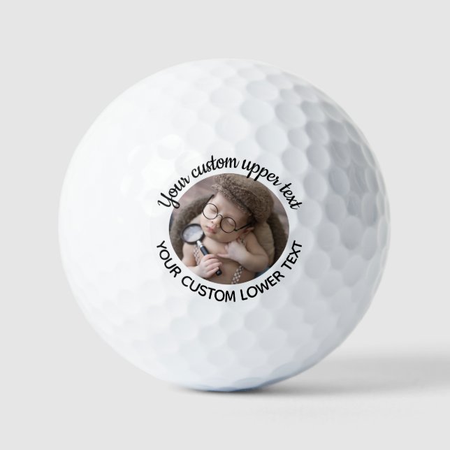 Personalised Handwritten Font & Photo Golf Balls (Front)