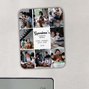 Personalised Handwritten Grandma 8 Photo Collage Magnet