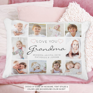 Personalised Handwritten Love You Grandma 10 Photo Decorative Cushion