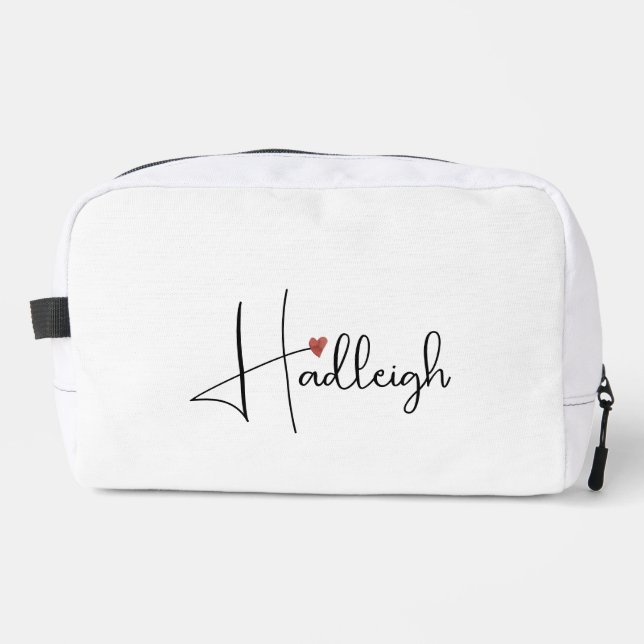 Personalised Handwritten Script Name  Dopp Kit (Front)