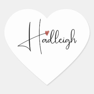 Personalised Handwritten Script Name  Heart Sticker