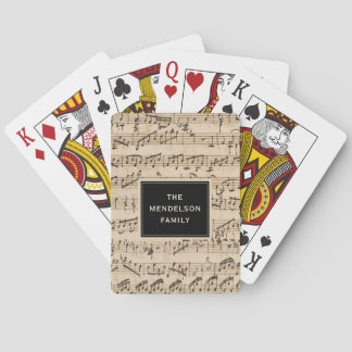 Personalised Handwritten Vintage Sheet Music  Playing Cards