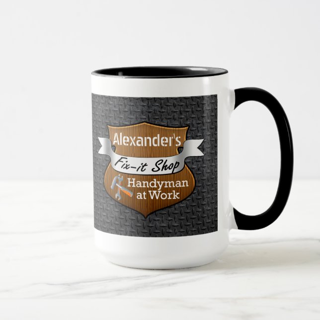 Personalised Handyman Fix-It Shop Custom Name Mug (Right)
