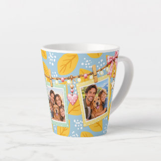 Personalised Hanging Photo Colourful Family Coffee Latte Mug