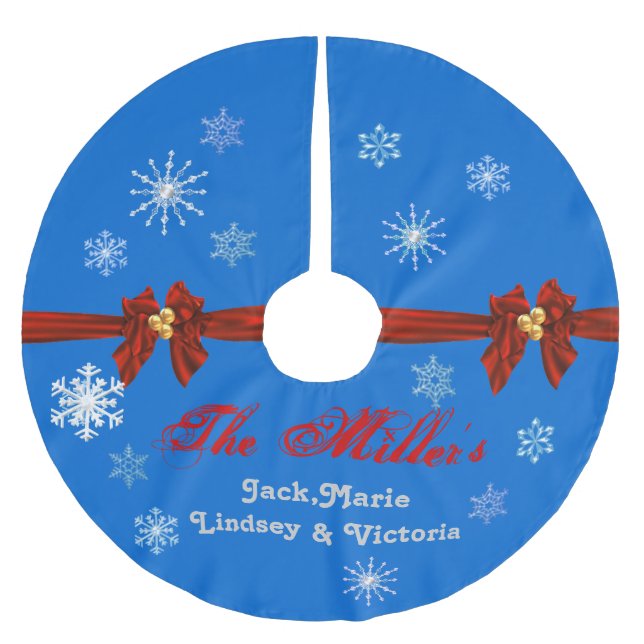 Personalised HANUKAH  SNOWFLAKE Tree Skirt (Front)